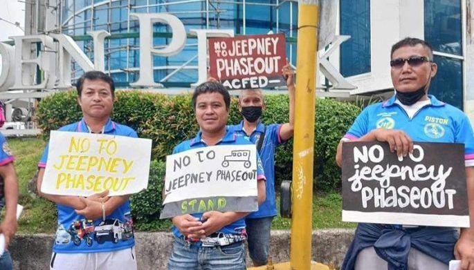 Some jeepney drivers join the tri-city transport strike in Cebu spearheaded by PISTON-Cebu yesterday.